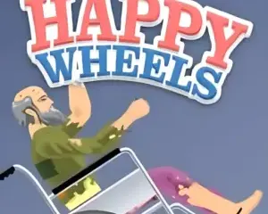 Happy Wheels gameplay screenshot featuring obstacle course, character, and physics-based action