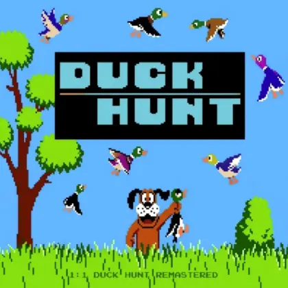 Duck Hunt online shooting game with flying ducks and retro pixel graphics