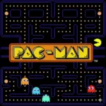PAC-MAN classic arcade gameplay with Pac-Dots, Power Pellets and four colorful ghosts in a blue maze
