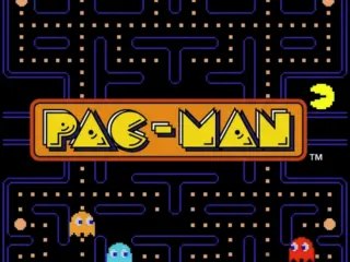 PAC-MAN classic arcade gameplay with Pac-Dots, Power Pellets and four colorful ghosts in a blue maze
