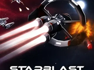 Starblast.io spaceship mining asteroids and battling enemy pilots in a multiplayer space arena