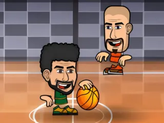Basketball King players competing in a fast 1v1 arcade basketball match