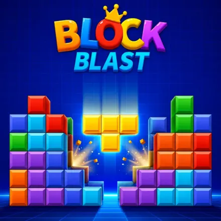 Block Blast Game with colorful blocks on an 8×8 puzzle grid