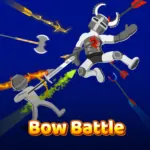 Bow Battle unblocked archery game with a stickman aiming at enemy archers