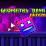 Geometry Breeze cube jumping through a colorful obstacle course