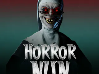 Sister Madeline hunting the player through Eagle Junior High School in Horror Nun