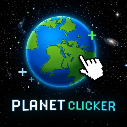 Planet Clicker space idle game featuring Earth, Mars, and Venus