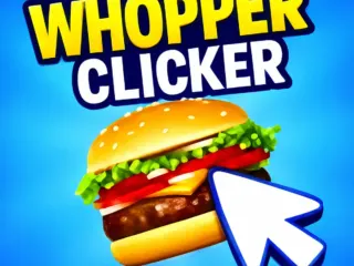 Whopper Clicker Game with a giant burger and upgrade shop