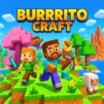 Burrito Craft Unblocked game with voxel heroes, a burrito, animals, and a colorful block world