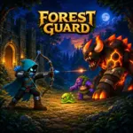 Hooded archer defending a fortress gate from fantasy monsters in Late Gate Archer Defense