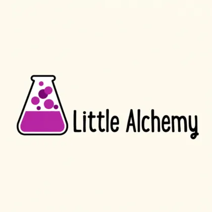 Little Alchemy Unblocked game logo featuring a purple bubbling laboratory flask