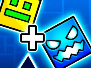 Play Geometry Dash Merge unblocked and combine colorful geometric characters while avoiding spikes.